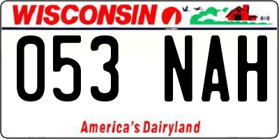 WI license plate 053NAH