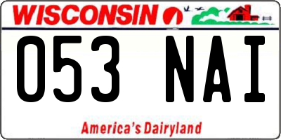 WI license plate 053NAI