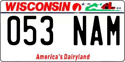WI license plate 053NAM