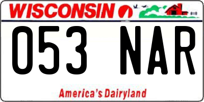 WI license plate 053NAR