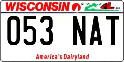 WI license plate 053NAT