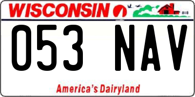 WI license plate 053NAV