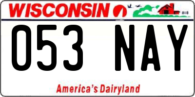 WI license plate 053NAY