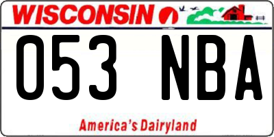 WI license plate 053NBA