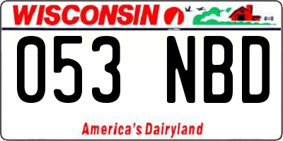 WI license plate 053NBD