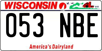 WI license plate 053NBE