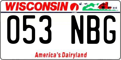 WI license plate 053NBG