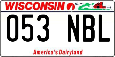 WI license plate 053NBL