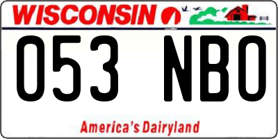 WI license plate 053NBO