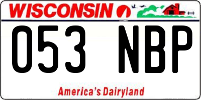 WI license plate 053NBP