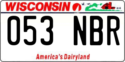 WI license plate 053NBR