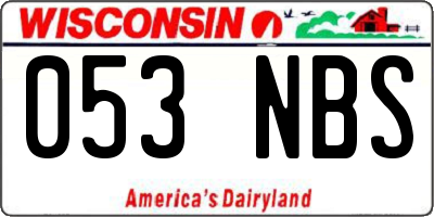 WI license plate 053NBS