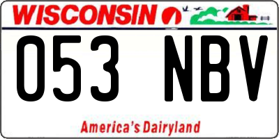WI license plate 053NBV