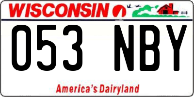 WI license plate 053NBY