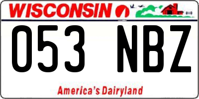 WI license plate 053NBZ