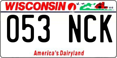 WI license plate 053NCK