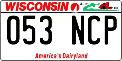 WI license plate 053NCP