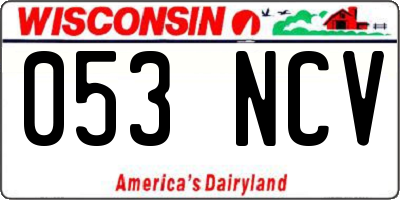 WI license plate 053NCV