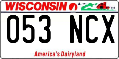 WI license plate 053NCX