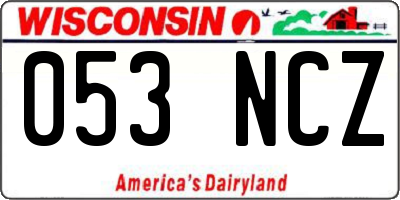 WI license plate 053NCZ