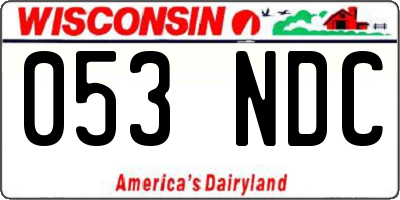 WI license plate 053NDC