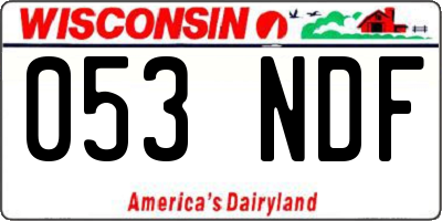 WI license plate 053NDF