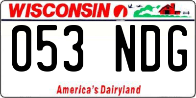 WI license plate 053NDG