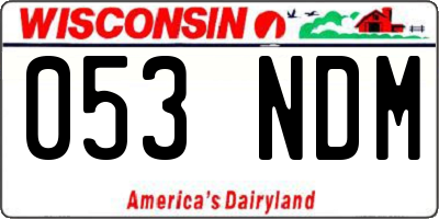 WI license plate 053NDM
