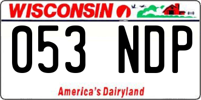 WI license plate 053NDP