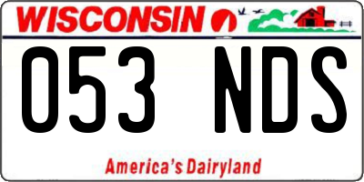 WI license plate 053NDS