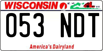 WI license plate 053NDT