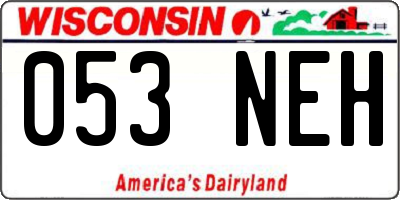 WI license plate 053NEH