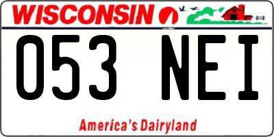 WI license plate 053NEI