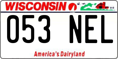 WI license plate 053NEL