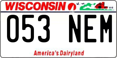 WI license plate 053NEM