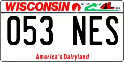 WI license plate 053NES