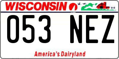 WI license plate 053NEZ