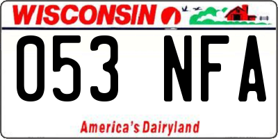 WI license plate 053NFA