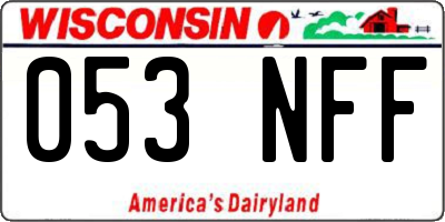 WI license plate 053NFF