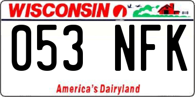 WI license plate 053NFK