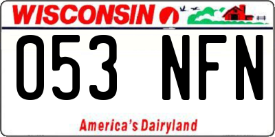WI license plate 053NFN