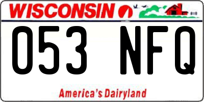 WI license plate 053NFQ
