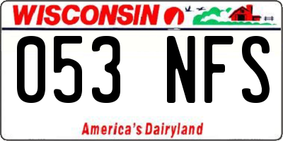 WI license plate 053NFS