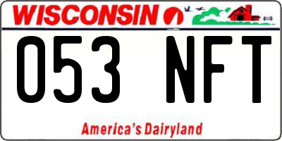WI license plate 053NFT