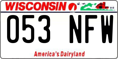 WI license plate 053NFW
