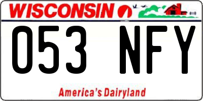 WI license plate 053NFY