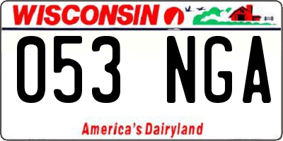 WI license plate 053NGA