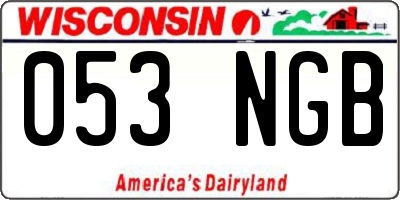 WI license plate 053NGB