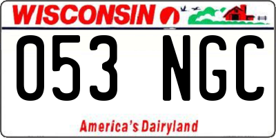 WI license plate 053NGC
