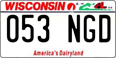 WI license plate 053NGD